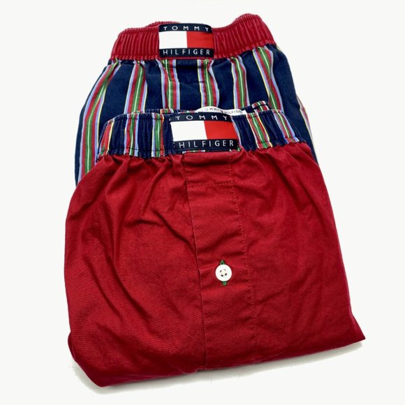 Vintage 90s Tommy Hilfiger Boxer Shorts Matching Pair - Picture 2 of 6